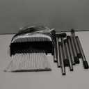 Broom with Dustpan Combo Set (54) Long Handle Household Dust Pan for Home Office Kitchen Cleaning Black & Grey
