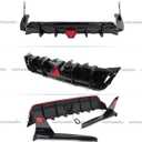 3pcs Rear Diffuser with Led Red Brake Light Compatible with 2018-2024 Toyota Camry SE XSE, with Corner Winglet Bumper Splitter Extension Fit for 2018 2019 2020 2021 2022 2023 (Glossy Black)