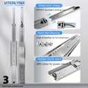 Thickened 200Lbs Heavy Duty Drawer Slides 1 Pair 20 Full Extension Ball Bearing Sliding Rails Kitchen Cabinet RV Runners Shelf Tool Box Tracks Glides (1/2" Thick, 20" L)