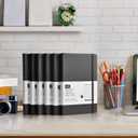 6 Pack Journal Notebooks College Ruled Notebook Classic Leather Hardcover Lined Journals for Writing Office School Home Business, 8.3 x 5.5, 100GSM Thick Paper, 160 Pages (Black, A5)