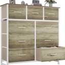 OLIXIS 9 Drawer Storage Dresser with Wood Top - Wide Fabric Chest Organizer for Bedroom, Closet, Living Room,Tower Cabinet, TV Stand, Hallway Entryway Furniture,Oak Greige, 11.8"D x 39.6"W x 39.4"H