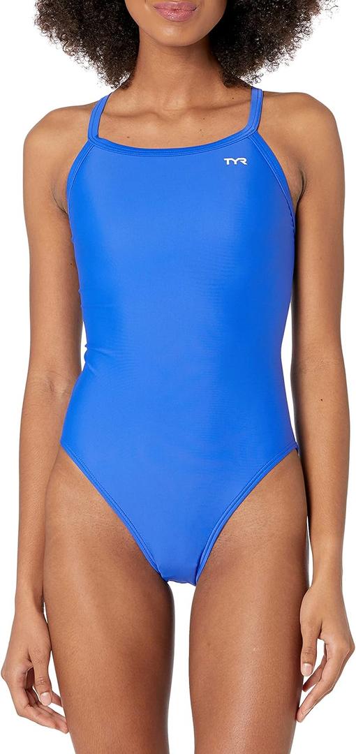 TYR Women's Tyreco Solid Diamondback Swimsuit (34, Royal)