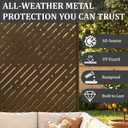 Metal Privacy Screen Outdoor 72x44in (6FT) Rustproof Steel Decorative Fence Panel, Weatherproof Garden Divider for Patio, Backyard & Balcony, Metal Panels for AC Unit or Trash Bin Enclosure