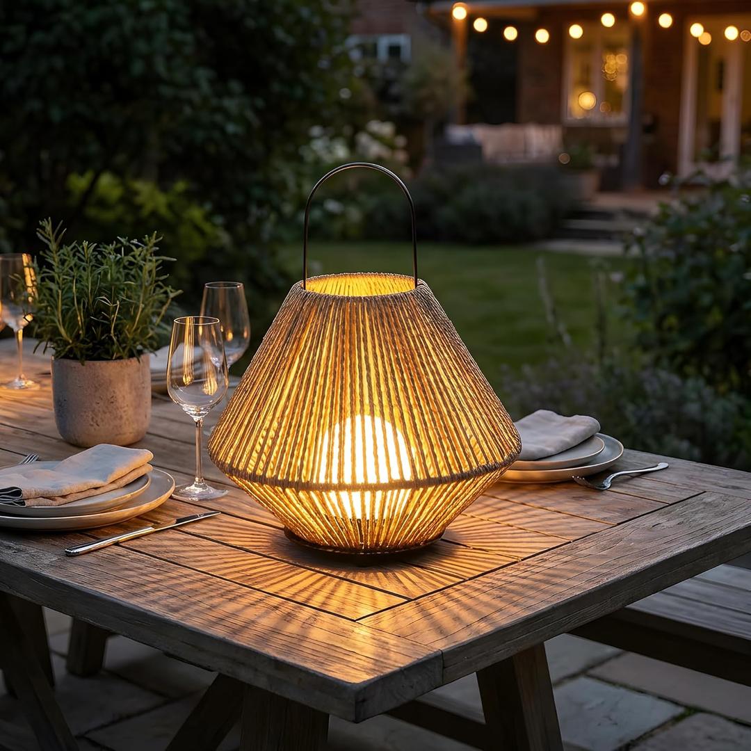 Rechargeable Rattan Lantern