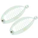 Parcelona French Effortless Mini Clear Pack of 2 Celluloid Clips for Thick Hair Ponytail Holder Banana Hair Clips for Women