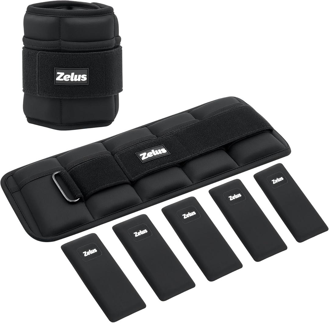 ZELUS Soft Iron Z-Fit Ankle Weights 1 Pair Adjustable, 4LB/7LB/10LB for Women Men, Ultra Thin Leg Weights with Adjustable Straps, Arm Weight for Gym Home Yoga Jogging Walking (Black)