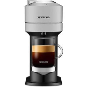 Nespresso Vertuo Next Deluxe Compact and Slim-Fit Design Coffee and Espresso Machine for 6 Cup Sizes of Coffee (Pure Chrome) with Nespresso Vertuo Sample Pack 12 Capsules (2 Items) (Silver)