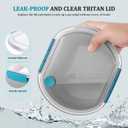 Small Salad Container for Lunch-35oz Divided Bento Box Lunch Box for Fresh Meals,Portable Salad Bowls To Go with 2-Compartment Tray Meal PrepLeak Proof Tritan Lid, Dishwasher & Microwave Safe (Gray)