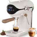 Espresso Machine with Steam Milk Frother Semi Automatic 20 Bar Compact White with Touch Screen for home Cafetera Espresso, Latte, Cappuccino, Americano, Macchiato
