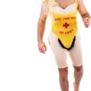 Mens Yellow Swimsuit Adults Lifeguard Bachelor Party Fun Novelty Outfit (Large)