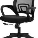 NEO CHAIR Office Desk Computer Chair Ergonomic Mesh Gaming Cushion Seat with Comfy Lumbar Mid Back Support Adjustable Height Swivel Rolling Wheels for Home Task (Mesh Black)