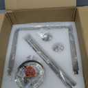 Brushed Nickel Chandelier 6-Light, Dining Room Light Fixture Geometric Metal Modern Chandelier Lighting for Kitchen Island Living Room Entryway, 20 Inch Pendant Lighting Hanging Ceiling Lamp