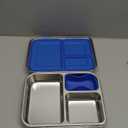 Stainless Steel Bento Box Kids, 3 Compartments Leak Proof Metal Bento Lunch Box, 304 Stainless Steel Bento Lunch Containers for School and Office,Dishwasher Safe, BPA-Free-Blue