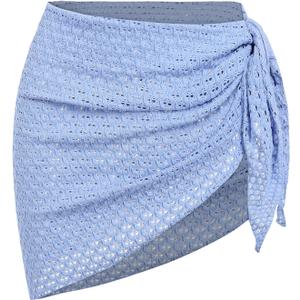 ZAFUL Women's Sarong Coverups Beach Wrap Sheer Bikini Wraps Chiffon Cover Ups for Swimwear (5-a-light Blue) One Size