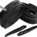 FANSPRO 2 Pack 700 x 28-32c Road Bike Inner Tubes, 60mm Presta Valve Premium Quality Butyl Inner Tube with 2 Tire Levers