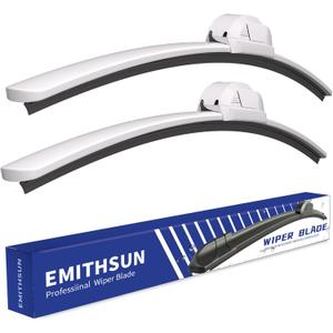 OEM QUALITY 26" + 17" Premium All-Seasons Durable Stable And Quiet White Windshield Wiper Blades (Set of 2)