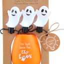 Mud Pie Light Up Halloween Wine Glass Set, Here for the Boos, 3" x 3 1/2