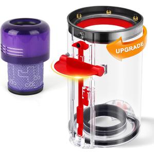 Upgraded Canister Compatible with Dyson V11 V15 SV14 SV15 SV22 Vacuum Cleaner Dust Bin, for Bin Part no. 970050-01 and Part no. 965443-01 with HEPA Filter