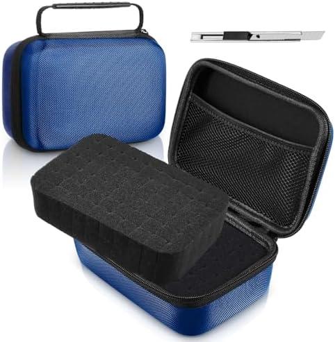 Relaxweex EVA Hard Case with Customizable Foam 7.8 x 6.3 x 3.5 Inch Protective EVA Carrying Case Shockproof Outdoor for Camera, Digital Products, Electronic Instruments with Knife, Blue