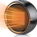 Space Heater, Portable Electric 500W PTC Ceramic Heaters for Indoor Use, Efficient Fast Heating, Tip-Over & Overheat Protection, Quiet Small Mini Desk Heater for Bathroom Home Office Bedroom (Black)