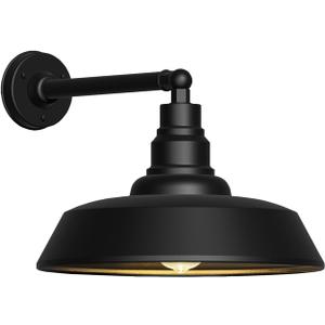 18" Large Gooseneck Barn Light - Outdoor Barn Light is Made of Durable, Rust-Resistant Materials for Long-Lasting use, Black Industrial Lighting Fixture for Farmhouse Garage Patio