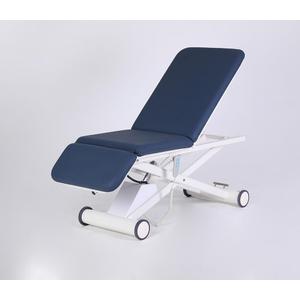 Power Physical Therapy Hi-Lo Treatment Table, Medical Exam Table with Wheels, Navy Blue