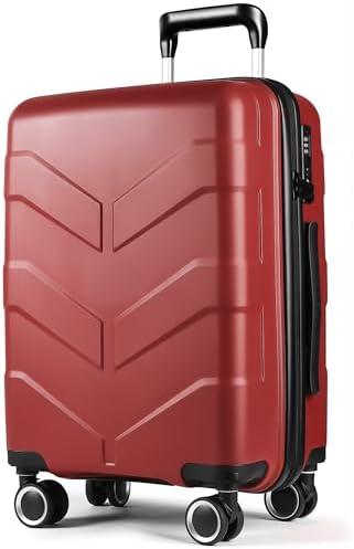 TILYMOL Hardside Carry On Luggage 22x14x9 Airline Approved with Spinner Wheels, Lightweight 20-inch Carry-On Suitcase for Women & Men, Red