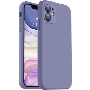 Vooii Compatible with iPhone 11 Case, Upgraded Liquid Silicone with [Flat Edges] [Camera Protection] [Soft Anti-Scratch Microfiber Lining] Phone Case for iPhone 11 6.1 inch - Lavender Grey