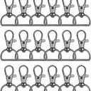 50Pcs Swivel Clasp Hooks D Ring Key Chain Clips, Metal Lobster Claw Clasps Trigger Clip Lanyard Snap Hook for Keychains Making Purse Hardware DIY Crafts 1 Inch (Black)