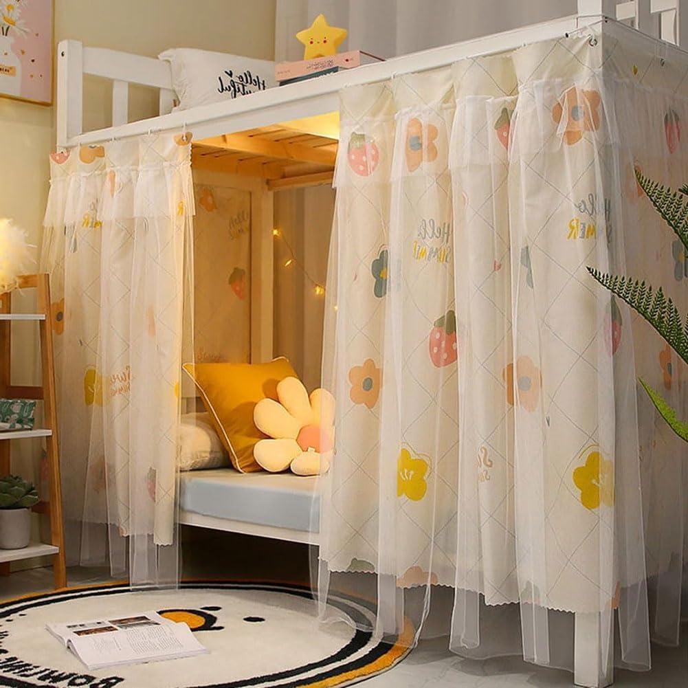 XGOPTS Dormitory Bunk Bed Privacy Curtains Students Single Bottom Bunk Bed Blackout Curtains Dustproof Cloth Bed Canopy Curtains Shading Mosquito Protection Nets Bedroom Tent Decor