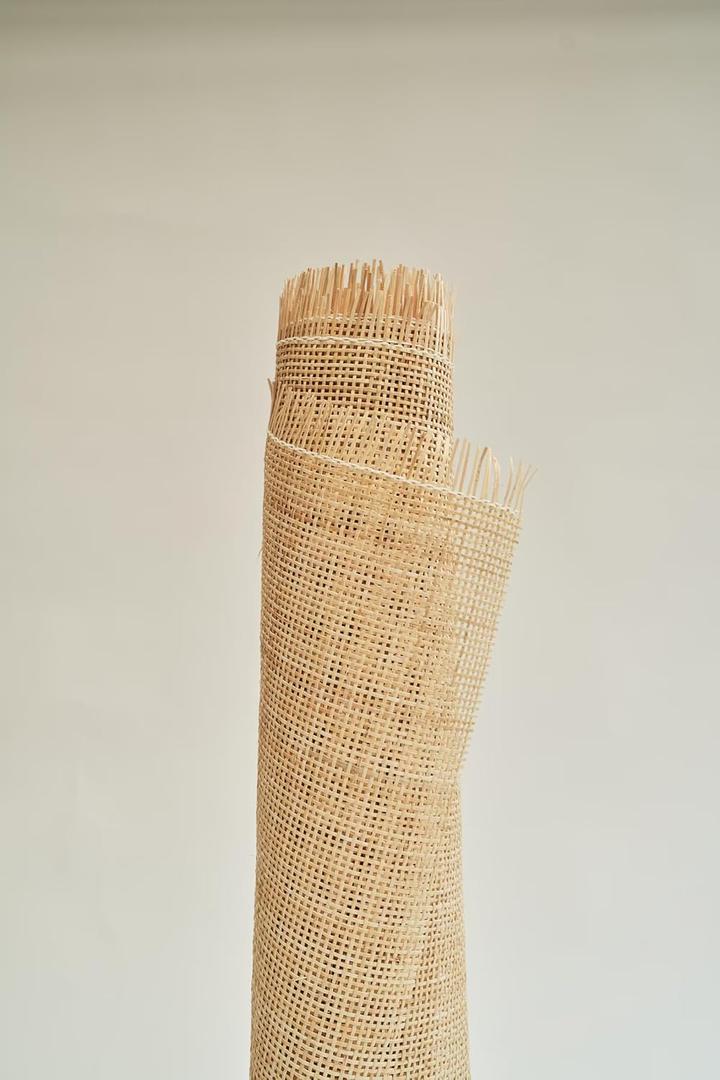 Natural Square Pattern Cane Webbing for Caning Projects Natural Pre - Woven Open Mesh Cane - PE Rattan Cane Webbing Roll Cabinet Chair
