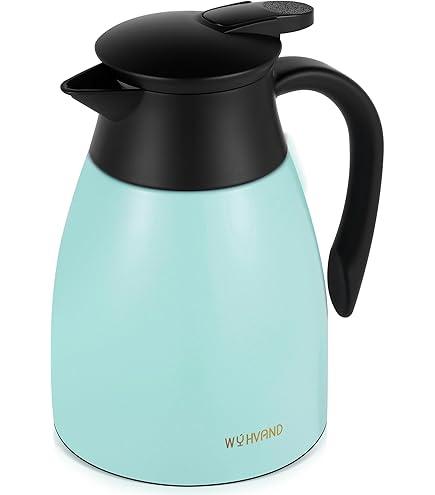 34Oz Coffee Carafe Insulated, Stainless Steel Coffee Carafes for Keeping Hot, Dustproof Thermal Carafes for Home Party/Work (Blue, 1L)