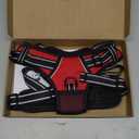 PHOEPET Reflective Dog Harness Large Breed Adjustable No Pull Vest with Handle 2 Metal Rings 3 Buckles [Easy to Put on & Take Off](L, Red)
