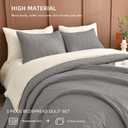 Lady Ann Gray Oversized King Bedspread 128x120, 3Pcs Extra Large Farmhouse Lightweight King Quilt Bedding Set Soft Quilted Leaves Pattern Printed Bedspreads for All Season