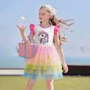 LQSZ Girls Tulle Dresses Princess Flutter Sleeve Tutu Dress for Toddler Girl 3-12 Years