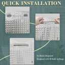 No Hook Shower Curtain or Liner - 8G Heavy Duty Grid Bathroom Shower Curtain No Hooks Required, Waterproof Plastic & PVC Free, Standard Size 71 x 74, Square