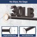 ENJOYBASICS Shower Curtain Rod 30 to 76 Inches, 1 Inch Stainless Steel Adjustable Spring Tension Rods No Drill for Bathroom, Closet, Window, Room Divider, Never Rust, Non Slip, Bronze