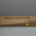HOMEDEMO 8FT Large Beach Umbrella with Weight Bag & Sand Anchor, Outdoor Umbrellas with Adjustable Aluminum Pole and Table, Heavy Duty Windproof & UPF 50+ (Navy Blue Stripe)