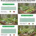 Garden Hoops for Raised Beds, Splinter-Free Fiberglass Greenhouse Hoops Grow Tunnel, 36 Pcs Adjustable Frame for Row Cover & Bird Netting, Rust-Proof DIY Outdoor Plant Stakes