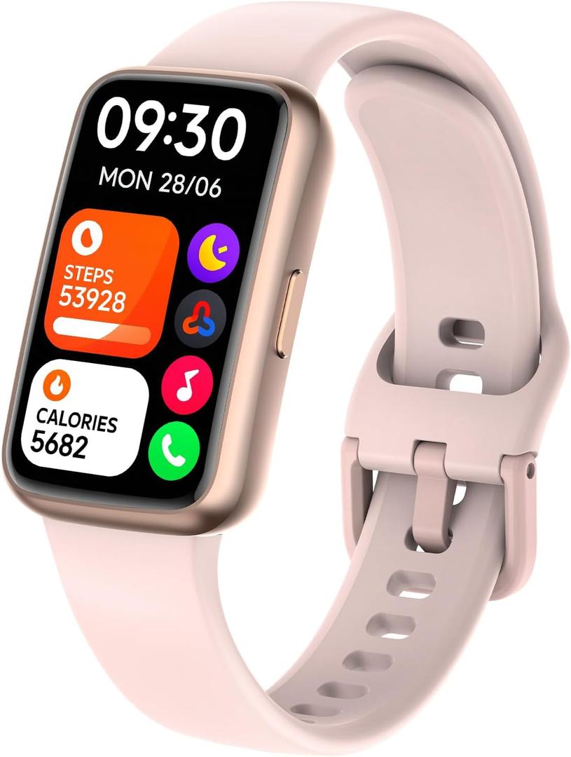 Fitness Tracker Smart Watch for Men Women, 1.47" HD with Bluetooth, 24/7 Heart Rate & Blood Oxygen Monitor, Sleep & Step Counter, 100+ Sports Modes, IP68 Waterproof, Compatible with Android iOS (Rose Gold)