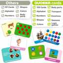 QUOKKA ABC Learning Flash Cards for Toddlers 1-3 Years - 120 Flashcards for Kids 2-4 in a Bag - Alphabet Numbers Letters Preschool Activities Ages 4-8 - Gift Speech Therapy Toys 1-3-5 yo