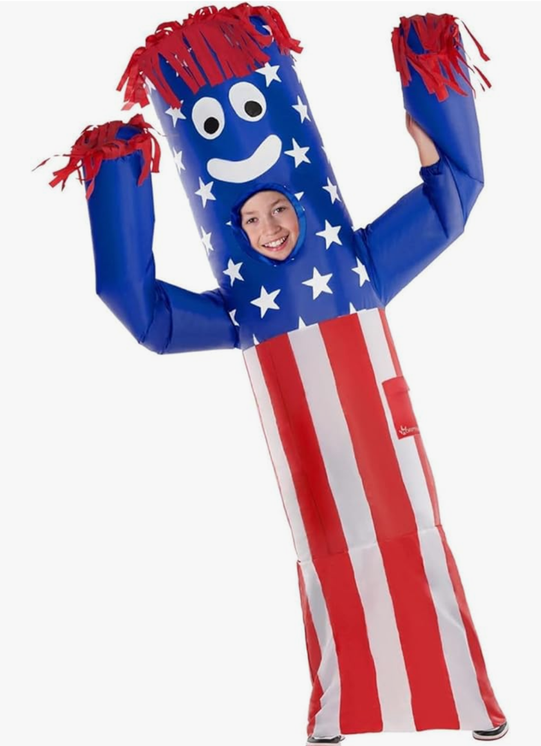 Morph Wacky Waving Kids Inflatable Tube Guy, 4th of July Costume, Kids Inflatable Costume, One size 6-12 years old