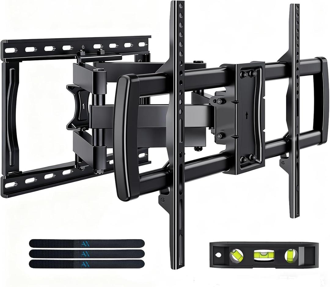 Full Motion TV Wall Mount Bracket for Most 32-85 inch TVs,TV Mount with Dual Articulating Arms,Tilt/Swivel/Extension/Leveling,Fits 8 12 16" Studs,Max VESA 600x400mm, Holds up to 132lbs