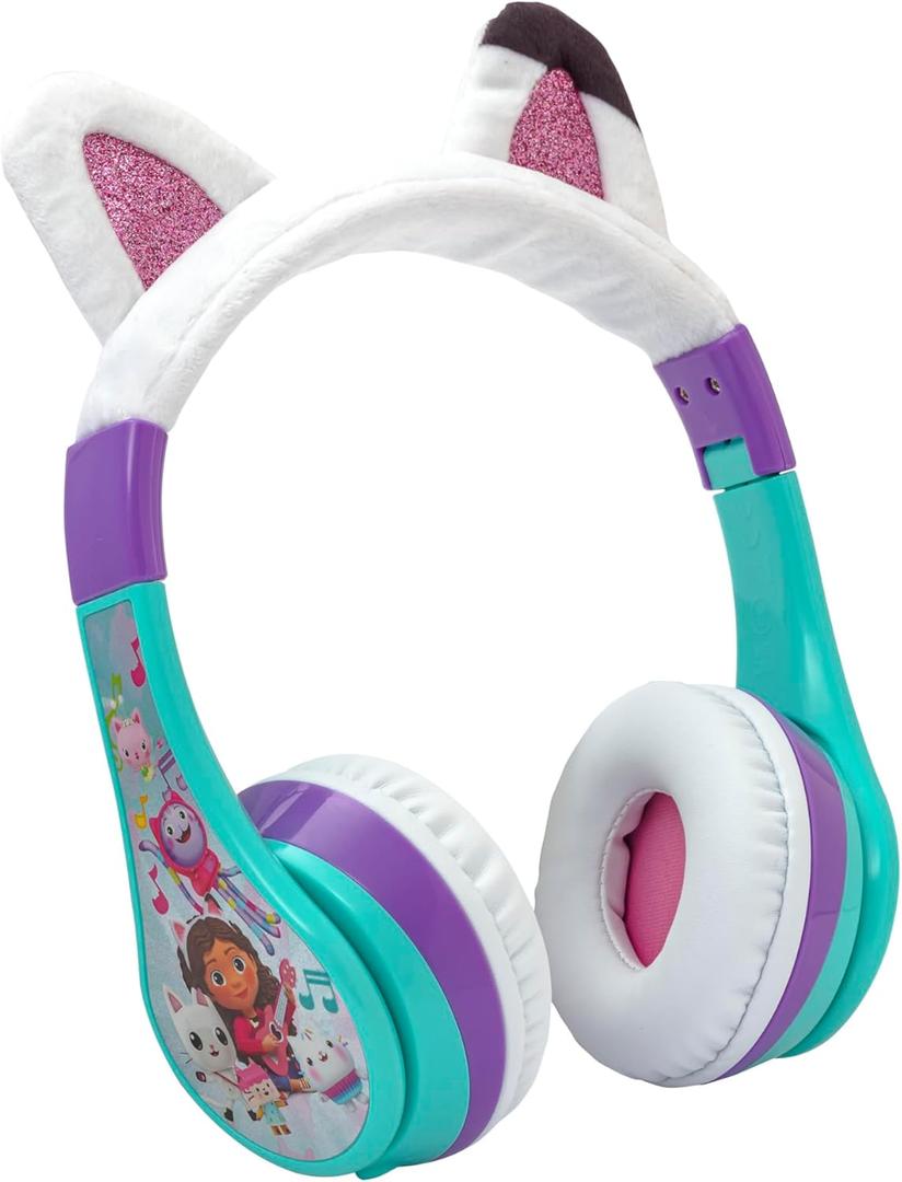 eKids Gabbys Dollhouse Wireless Headphones for Kids, Bluetooth Headphones with Microphone Includes Aux Cord, Kids Earphones for School, Home, or Travel, Ideal for Gabby Halloween Costume