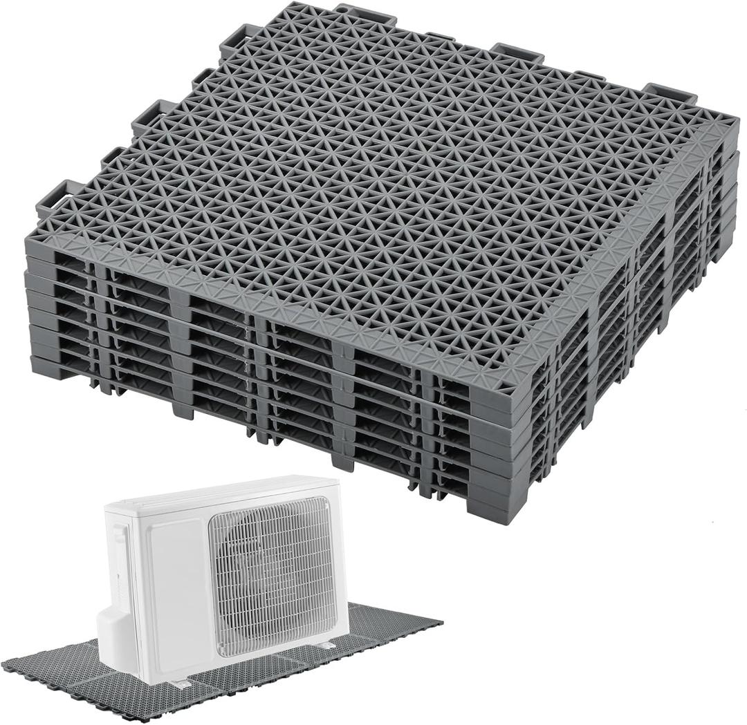8 Pcs Air Conditioner Heat Pump System Pad,Mini Split Pad-Plastic Condenser Pad for Ductless Air Conditioner,Mini Split Pad for Heat Pump Systems&Outdoor Condenser Units