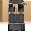 3W Floor Mats Set for Tesla Cybertruck 2023 2024 2025 2026, All Weather Protection Waterproof Frunk & Rear Cargo Liners, Custom TPE Cargo Trunk Accessories Mats for Tesla, Black