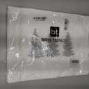 Linens, Art and Things Embroidered Christmas Holiday Snowy Silver Christmas Tree Scene on Ivory Square Table Topper, Small Tablecloth, Table Centerpiece (33 Inch Square)