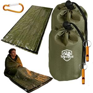 Sleeping Bag, Terrashell Blanket, Emergency Sleeping Bag, Compact Lightweight, Waterproof, Heat Blanket Survival for Survival Kit Car Camping Gear Hiking Go (25 m)