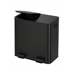Garvee Trash Can, 2 x 10.6 gal (2 x 40 L) Garbage Can for Kitchen Dual Compartment Recycling Kitchen Step Trash Bin, Stainless Steel Trash and Recycle Bin Combo with Soft-Close Lid,Black