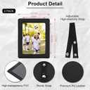 2 x Koongloong 2PCS Car Picture Frame PU Leather Sun Visor Photo Holder with Elastic Band Fit 4x5.5 Inch Pictures Vertical and Horizontal Universal Black
